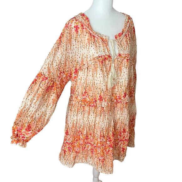 Christy Dawn XL Adeline Dress Sunset Gladiola Printed Vneck Babydoll - Picture 8 of 12